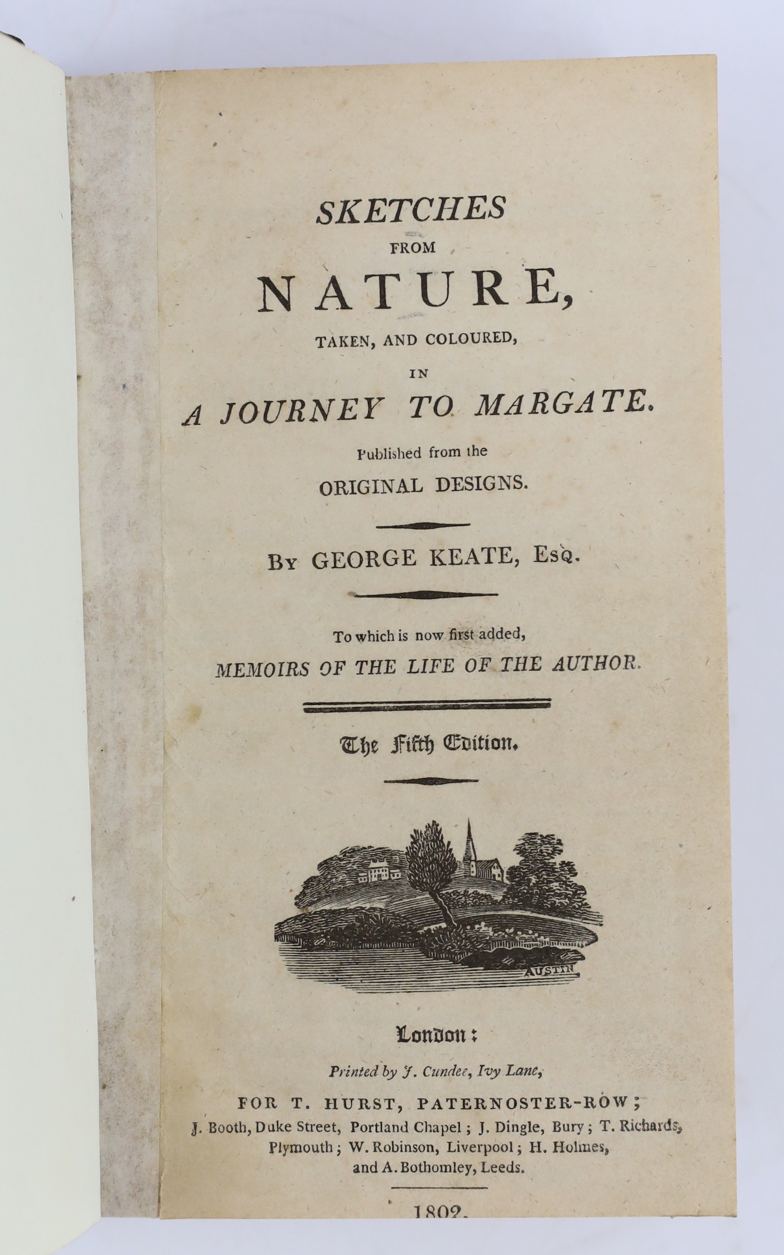 KENT: Ramsgate Harbour and Sandwich Haven - 4 Acts of Parliament bound together; 1747, 1761, 1797 and 1810. old morocco, sm.8vo.; Keate, George - Sketches from Nature...in a Journey to Margate... to which is now added, M